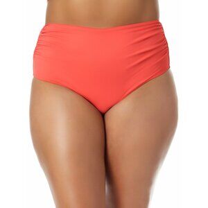 Anne Cole Women's High Waist Bikini Bottoms Swimsuit Red Plus Size 24W